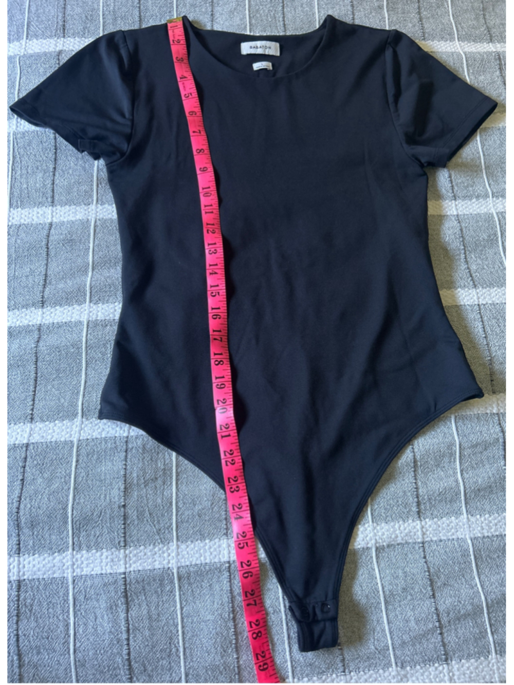 Women's Babaton Black Short Sleeve Bodysuit Size L - Picture 7 of 7